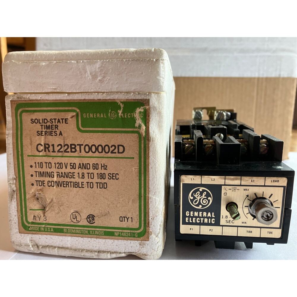NEW GENERAL ELECTRIC SOLID STATE TIMER CR122BT00002D 110V TO 120V 1.8-180 SEC.